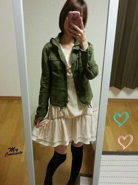 「アイテム名不明（その他アウター）」を使った、みんなのこさん（レディース・164cm）の春コーディネート