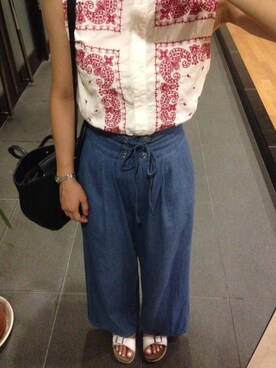 「BEAMS（ビームス）のアイテム（キャミソール）」を使った、miouさん（レディース・159cm）の夏コーディネート