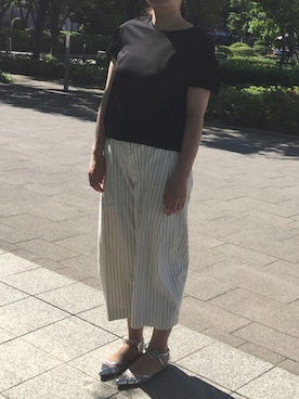 「MAISON DE REEFUR（メゾンドリーファー）のアイテム（その他パンツ、ホワイト系）」を使った、kumiさん（レディース・162cm）の夏コーディネート