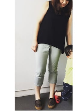 「Cher（シェル）のアイテム（その他パンツ、グリーン系）」を使った、kumiさん（レディース・162cm）の夏コーディネート