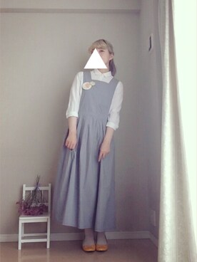 タイプライター エプロンワンピースを使った人気ファッションコーディネート Wear