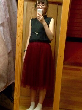 Momokoさんの「チュール　ミドルスカート」を使ったコーディネート