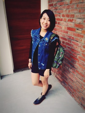 「BLESS（ブレス）のアイテム（トップス）」を使った、Renee Hsiehさん（レディース・152cm）の冬コーディネート