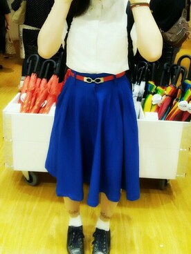 「無印良品（ムジルシリョウヒン）のアイテム（トップス、ホワイト系）」を使った、ゆかいさんさん（レディース・152cm）の夏コーディネート