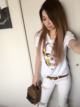 「Lucien Pellat-Finet（ルシアンペラフィネ）のアイテム（トップス）」を使った、aさん（レディース・158cm）の夏コーディネート