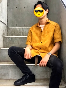 「MARC JACOBS（マークジェイコブス）のアイテム（シューズ）」を使った、けんさん（メンズ・171cm）の夏コーディネート