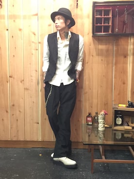 「phenomenon beyond description（フェノメノンビヨンドディスクリプション）のアイテム」を使った、Rosyさん（メンズ・176cm）の秋コーディネート