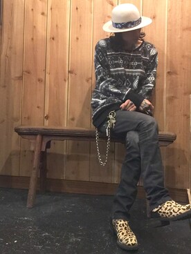 「アイテム（ウォレットチェーン）」を使った、Rosyさん（メンズ・176cm）の秋コーディネート