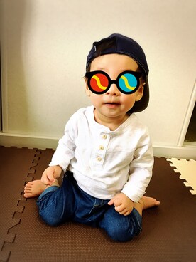 「baby ampersand（ベビーアンパサンド）のアイテム」を使った、TaＫeRuさん（キッズ・80cm）の秋コーディネート
