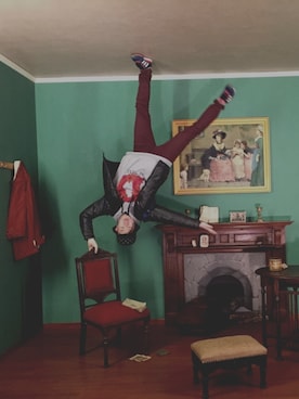 「Deviluse（Deviluse）のアイテム（バッグ）」を使った、okaaaanさん（メンズ・175cm）の冬コーディネート