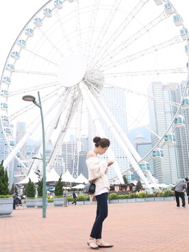 「アイテム（その他シューズ、グレー系）」を使った、kirzauさん（レディース・165cm）の冬コーディネート