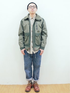 「Lafayette（ラファイエット）のアイテム（ニットキャップ/ビーニー）」を使った、cinemataiwanさん（メンズ・170cm）の秋コーディネート