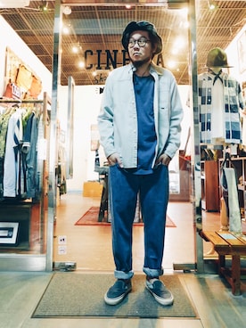 「DEMARCOLAB（デマルコラブ）のアイテム」を使った、cinemataiwanさん（メンズ・173cm）の夏コーディネート