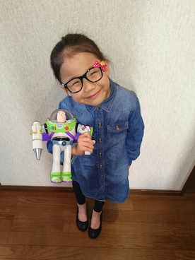 「デニムワンピース」｜ami♡kanonさん（キッズ・110cm）の冬コーディネート
