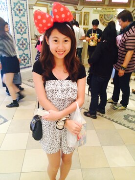 「H&M（エイチ・アンド・エム）のアイテム（つなぎ/オールインワン）」を使った、circle Linさん（レディース・163cm）の夏コーディネート