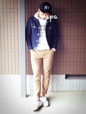 「アイテム（その他アウター）」を使った、tama-papaさん（メンズ・172cm・20代）の冬コーディネート