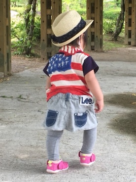 「Ｏ脚」｜「アイテム（トップス）」を使った、kotochanさん（キッズ・70cm）の夏コーディネート