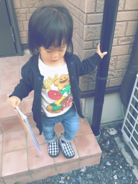 「無印良品（ムジルシリョウヒン）のアイテム（ブルゾン）」を使った、kotochanさん（キッズ・80cm）の秋コーディネート