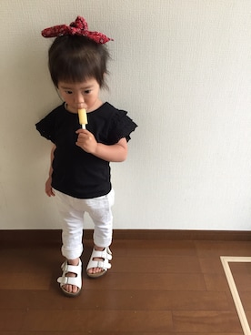 「3色コーデ」｜「アイテム（その他）」を使った、kotochanさん（キッズ・80cm）の春コーディネート
