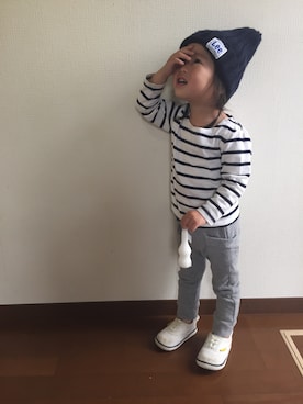 「SEVENDAYS=SUNDAY（セブンデイズサンデイ）のアイテム（帽子）」を使った、kotochanさん（キッズ・80cm）の春コーディネート