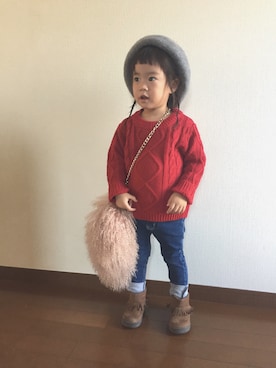 「ベレー帽推奨委員会」｜「アイテム（キャップ）」を使った、kotochanさん（キッズ・80cm）の秋コーディネート