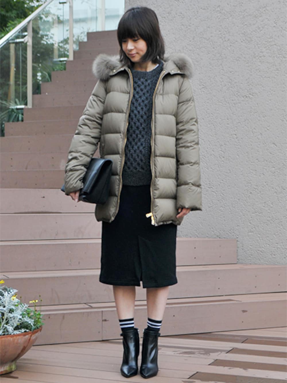 マッキントッシュ アウター コート ファーインナー取り外し可能 2wayフェイクファーカラーフレアコート/MAJESTIC LEGON