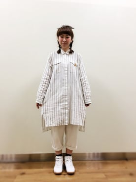 「Right-on（ライトオン）のアイテム（シャツワンピース）」を使った、choco.no.miさん（レディース・164cm）の春コーディネート