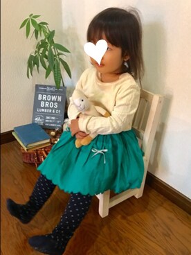 「アイテム（タイツ/ストッキング、ブルー系）」を使った、yui_mina◡̈⋆*さん（キッズ・90cm）の秋コーディネート
