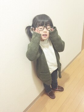 「green label relaxing（グリーンレーベルリラクシング）のアイテム（デニムパンツ、ブルー系）」を使った、miii☺︎さん（キッズ・100cm）の春コーディネート
