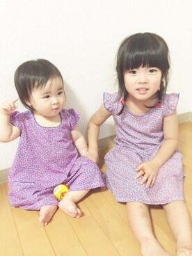 「UNIQLO（ユニクロ）のアイテム（ワンピース、その他）」を使った、miii☺︎さん（キッズ・100cm）の夏コーディネート