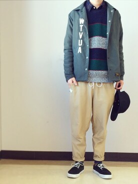 「wtaps」｜「アイテム（その他アウター）」を使った、Suuuu,さん（メンズ・172cm）の冬コーディネート