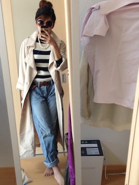 「FIG&VIPER（フィグアンドバイパー）のアイテム（トレンチコート）」を使った、haruさん（レディース・163cm）の春コーディネート