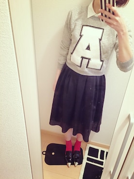 「スウェット×シャツ」｜haruさん（レディース・163cm）の春コーディネート