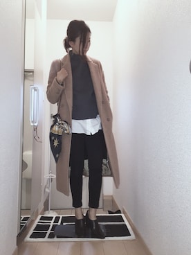 「ノースリーブニット」｜「アイテム（その他アウター）」を使った、haruさん（レディース・163cm）の冬コーディネート