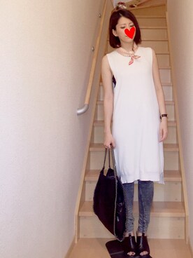 「Daniel Wellington（ダニエルウェリントン）の【Daniel Wellington】レザーバンド３６ＭＭ（アナログ腕時計）」を使った、haruさん（レディース・163cm）の夏コーディネート