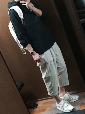 「プルオーバーパーカー」｜「アイテム（アナログ腕時計）」を使った、みっくんさん（メンズ・167cm）の夏コーディネート