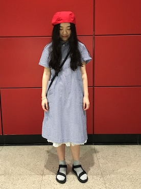 「DANTON（ダントン）のアイテム（ワンピース/ドレス）」を使った、Waikei Chuさん（レディース・160cm）の春コーディネート