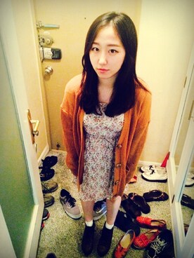 「flower」｜「アイテム（カバーオール）」を使った、tinykarenさん（レディース・153cm）の秋コーディネート