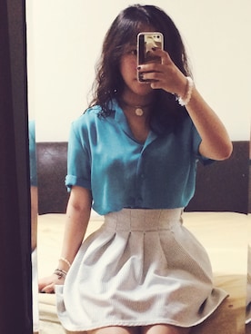 「blue and white」｜tinykarenさん（レディース・153cm）の夏コーディネート