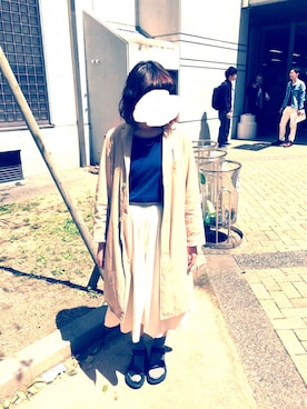 「白スカート」｜「アイテム（スウェット）」を使った、きりんさん（レディース・164cm）の春コーディネート