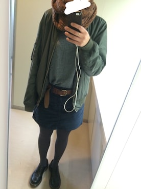 「膝上スカート」｜きりんさん（レディース・164cm）の冬コーディネート