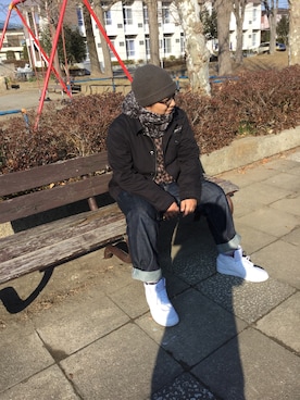 「Subciety（サブサエティ）のアイテム（ブルゾン）」を使った、Ryo Idaさん（メンズ・167cm）の冬コーディネート
