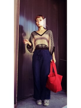 「io（イオ）のアイテム」を使った、saccoさん（レディース・163cm）の秋コーディネート