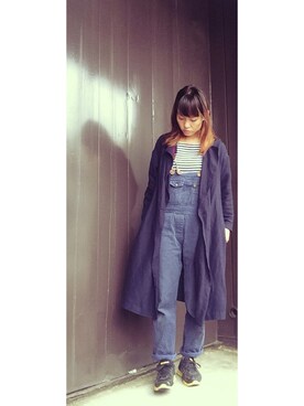 「rivet & surge（リベットアンドサージ）のアイテム（サロペット/オーバーオール）」を使った、saccoさん（レディース・163cm）の春コーディネート