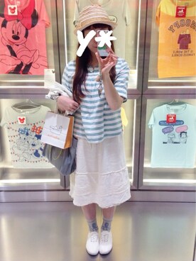 「Plush&Lush（プラッシュアンドラッシュ）のアイテム（帽子）」を使った、chibiusa◌⑅⃝さん（レディース・160cm）の夏コーディネート