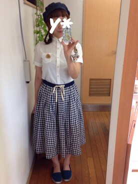 「PUAL CE CIN（ピュアルセシン）のアイテム（ハンチング/ベレー帽）」を使った、chibiusa◌⑅⃝さん（レディース・160cm）の夏コーディネート