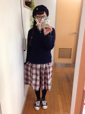 「タータンチェック」｜chibiusa◌⑅⃝さん（レディース・160cm）の冬コーディネート