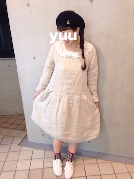「ヘアアレンジ」｜「アイテム（チュニック）」を使った、chibiusa◌⑅⃝さん（レディース・160cm）の春コーディネート