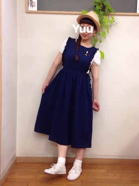「アイテム（ピアス（片耳用）、オレンジ系）」を使った、chibiusa◌⑅⃝さん（レディース・160cm）の夏コーディネート