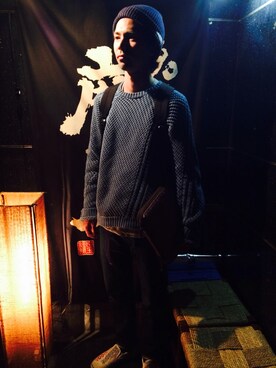 「BLACK&BLUE（ブラックアンドブルー）のアイテム（デニムパンツ）」を使った、Freeeeexさん（メンズ・172cm）の春コーディネート